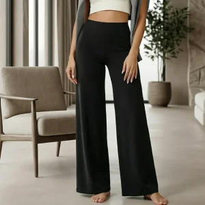 Women High Waist Wide Leg Yoga Pants Loose Flare Leggings Tummy Control Straight Workout Trousers Casual Lounge Pants Fitness