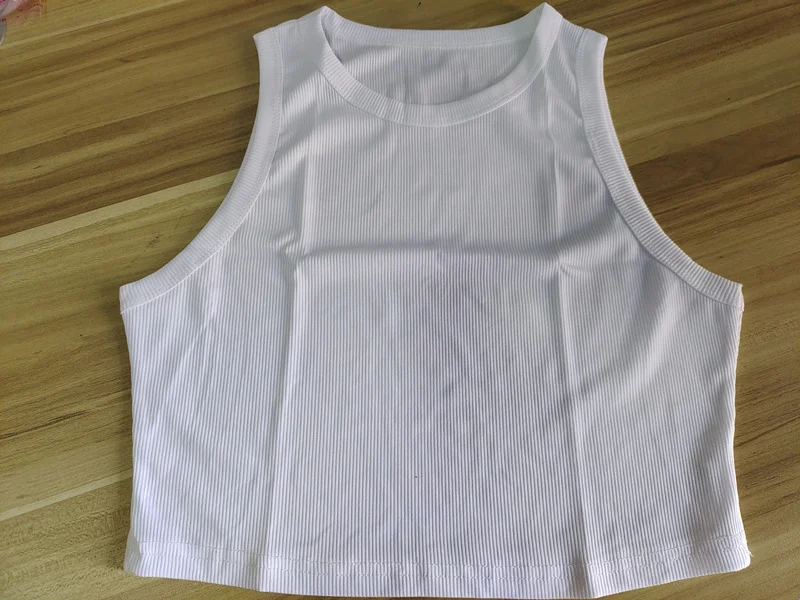 Women Solid Round Neck Ribbed Tank Top Camisole Women Summer Basic Elastic Tank Top O Neck Solid Tank Top - Image 2