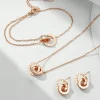 Women's Classic Roman Numerals Jewelry Set Stainless Steel Versatile Simple Daily Necklace Bracelet Earrings