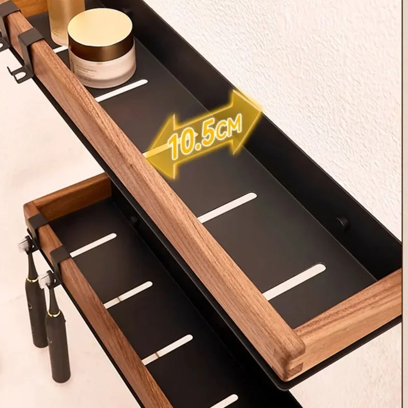 Wood Bathroom Shelves Wall Mounted Storage Rack Bathroom Wall Organizer Over Toilet Storage For Home Kitchen Bathroom Supplies - Image 5