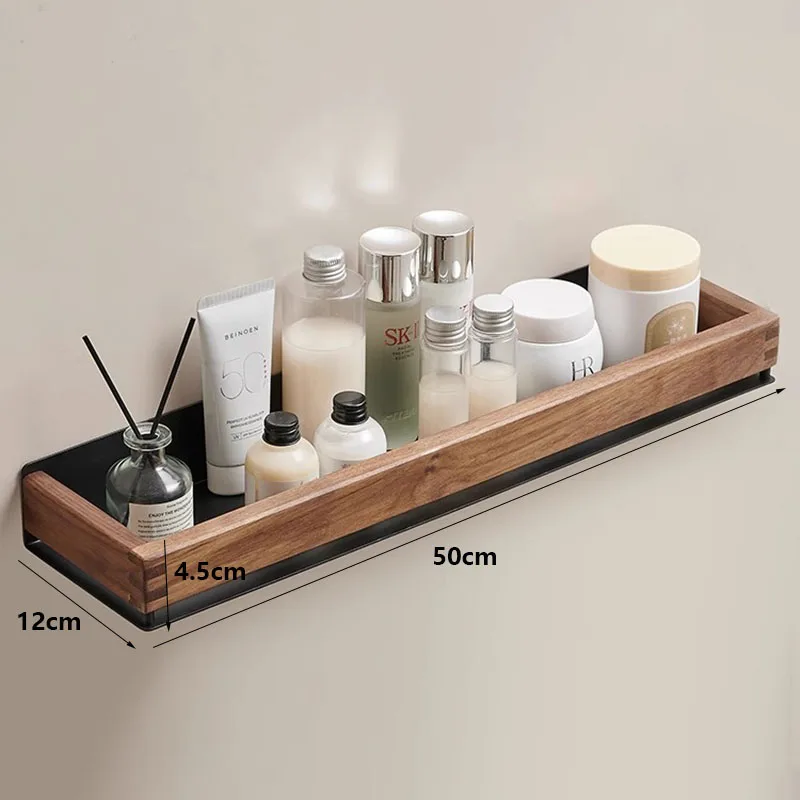 Wood Bathroom Shelves Wall Mounted Storage Rack Bathroom Wall Organizer Over Toilet Storage For Home Kitchen Bathroom Supplies - Image 6