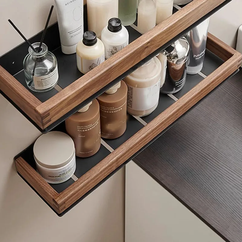 Wood Bathroom Shelves Wall Mounted Storage Rack Bathroom Wall Organizer Over Toilet Storage For Home Kitchen Bathroom Supplies - Image 3