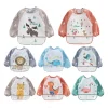 for1-3YearBaby Long Sleeve Scarf Waterproof Toddler Art Smock Feeding Bib Apron Pocket Infant Boys Girls Burp Cloth Banana Bibs