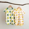 0-3 Years Newborn Ice Silk Thin Sleepwear Print Babysuits Cartoon Romper Summer New Boys Girls Baby Anti Kick Clothing