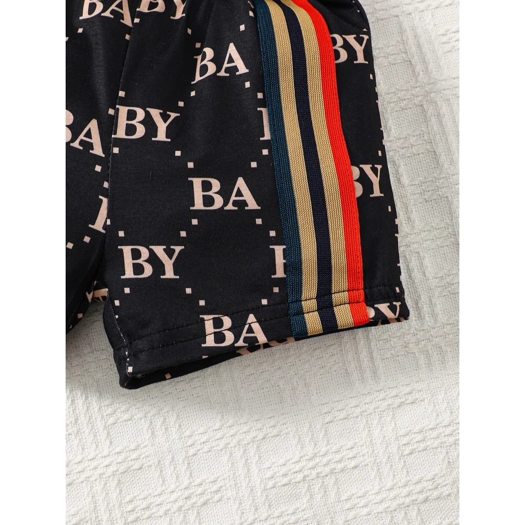 0-3 Years Toddler Baby Boy 2pcs Clothing Set T-shirt Letter Short Sleeve Top with Shorts Light Luxury Style Photograph Outfit - Image 5