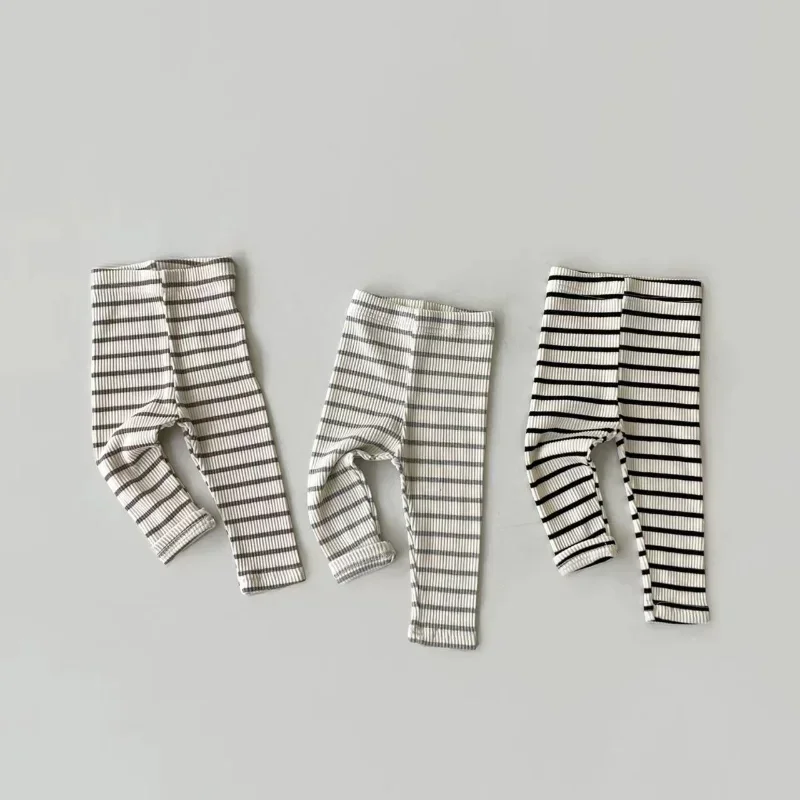 0-3T Baby Pant Girls All-match Striped Skinny Leggings Kids Cotton Elasticity Slim Pants Newborn Boy Stretch Trousers - Image 3
