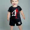 0-3yrs old Infant Baby Boy Basketball Boy Summer Clothes Sets Black Outfits for toddler boys