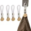 1-6 PCS Multifunctional Metal Storage Clip Household Bathroom No-Drill Portable Towel Clip Towel Clip Woven Rope Hanging Clip