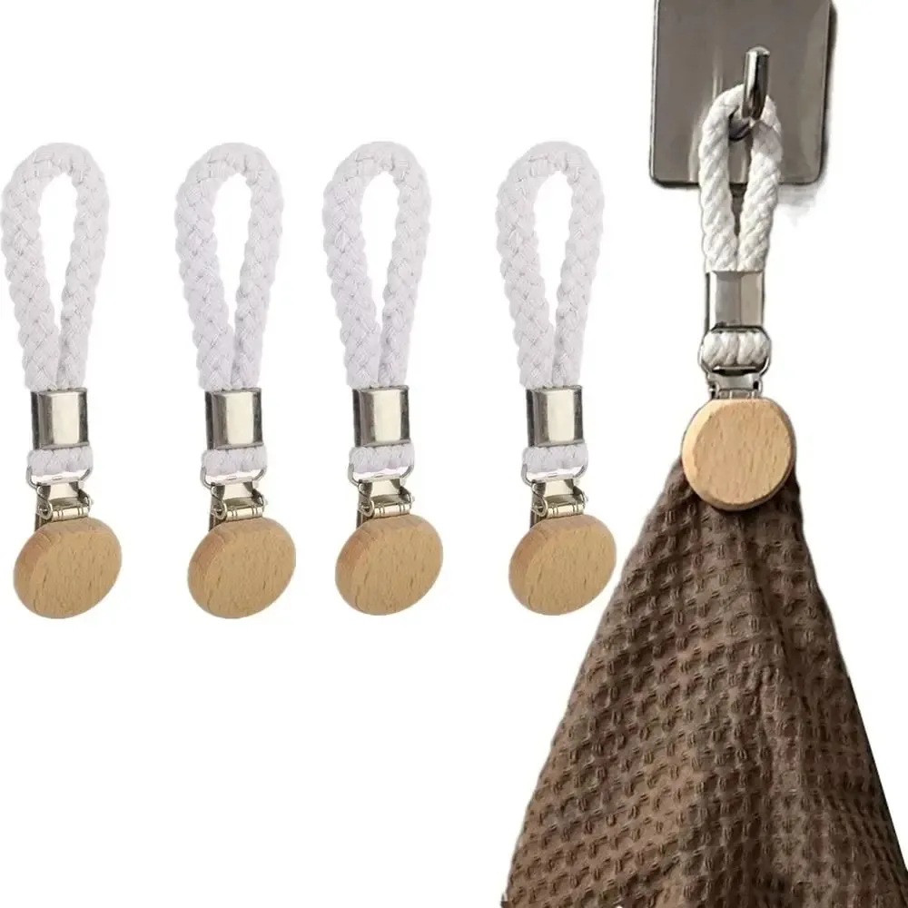 1-6 PCS Multifunctional Metal Storage Clip Household Bathroom No-Drill Portable Towel Clip Towel Clip Woven Rope Hanging Clip