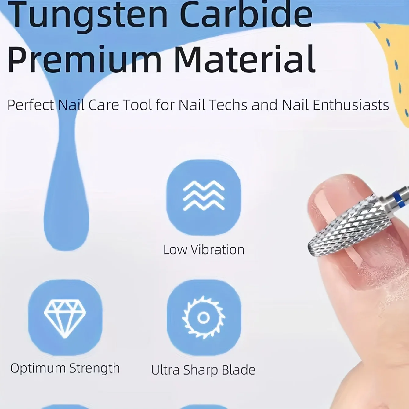 1 PC or 5 PCS Tungsten Steel Nail Drill Bits, Suitable for Removing Acrylic and Gel Polishes, Nail Tools - Image 2