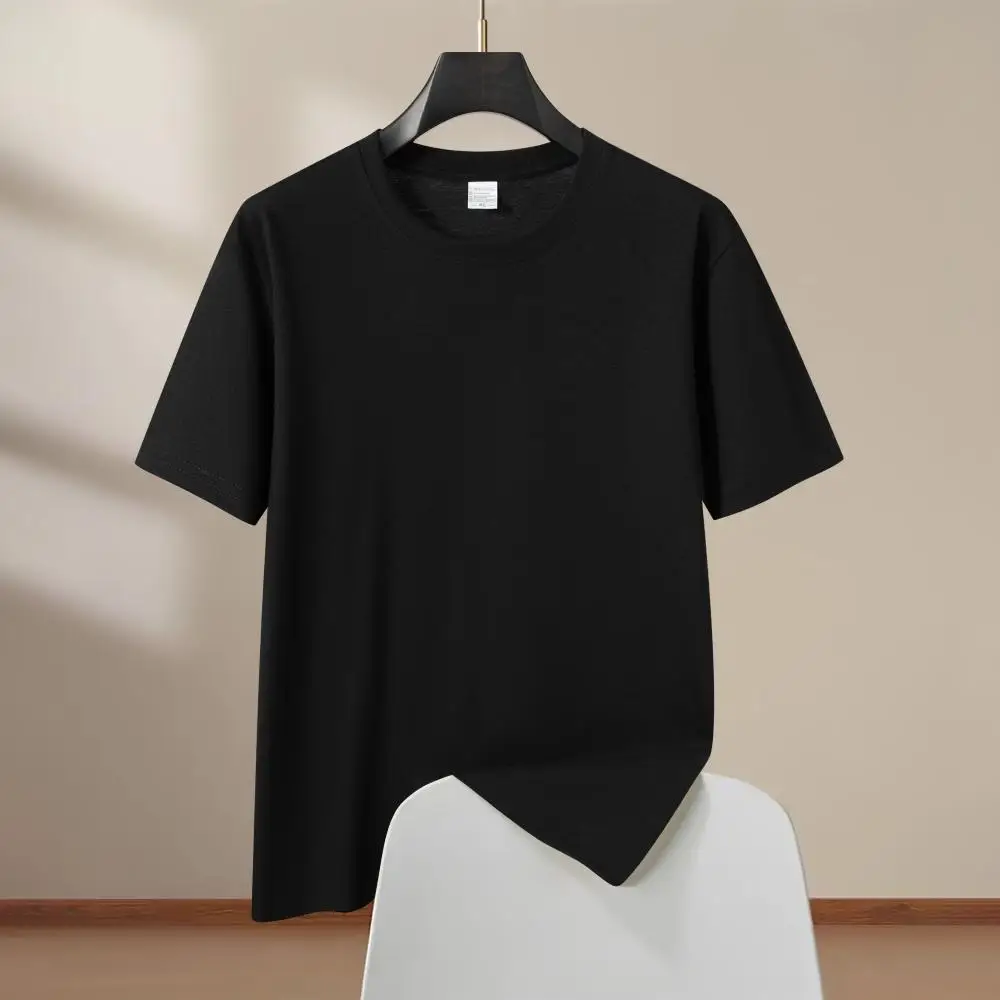 100% Cotton New Summer Kids T Shirt Solid T Shirt Mens Oversized Five Half Short Sleeve Casual Cotton Mens Streetwear Top Tees - Image 3