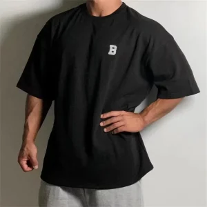 100% Cotton New Summer Kids T Shirt Solid T Shirt Mens Oversized Five Half Short Sleeve Casual Cotton Mens Streetwear Top Tees