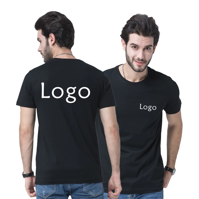 100% Cotton Short Sleeve T-shirt Summer Men's Solid Color Versatile Comfortable Top Custom Printed Embroidery LOGO NSLP - Image 2