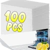 10/100pcs Dishwasher Cleaner Lemon Scented Dishwashing Tablets Quick Dissolve Oil Stain Removal Deodorization Cleaning Tablets