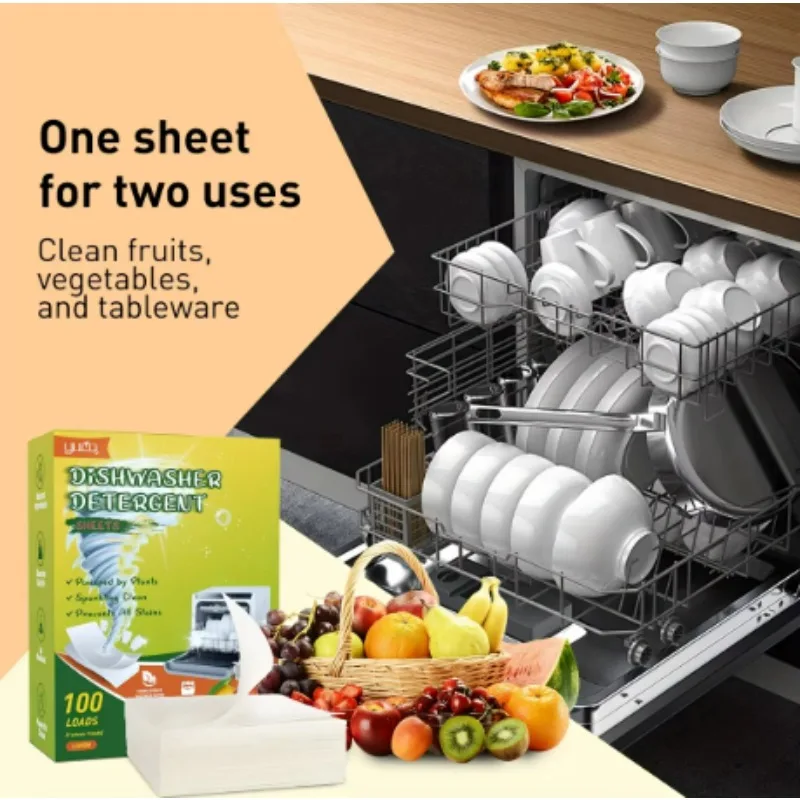 10/100pcs Dishwasher Cleaner Lemon Scented Dishwashing Tablets Quick Dissolve Oil Stain Removal Deodorization Cleaning Tablets - Image 3