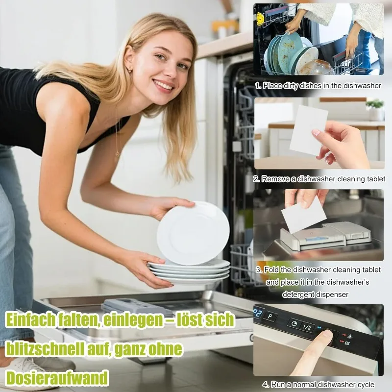 10/100pcs Dishwasher Cleaner Lemon Scented Dishwashing Tablets Quick Dissolve Oil Stain Removal Deodorization Cleaning Tablets - Image 4