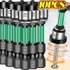10/1x Magnetic Positioning Screwdriver Bits Hex Shank S2 Drywall Screw Bits for Batch Head Drilling Tools Gypsum Board Locating