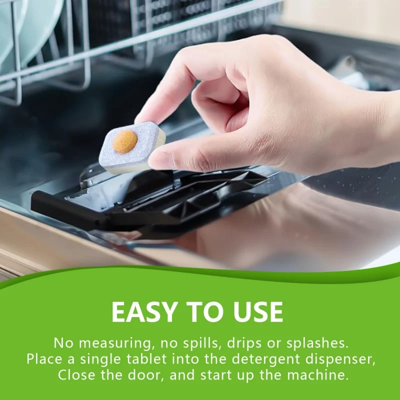 10Pcs Dishwasher Cleaner Cleaning Sheet Strong Oil Stain Odor Removal Descaling Detergent Tablets Kitchen Deep Cleaning Tools - Image 3