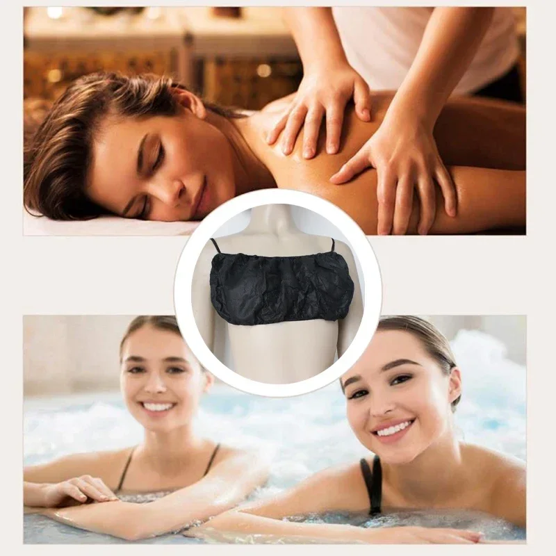 10pcs Womens Disposable Bras Individually Non-woven Fabric Tops Lightweight Spa Salon Top Garment Underwear for Sunless Tanning - Image 2