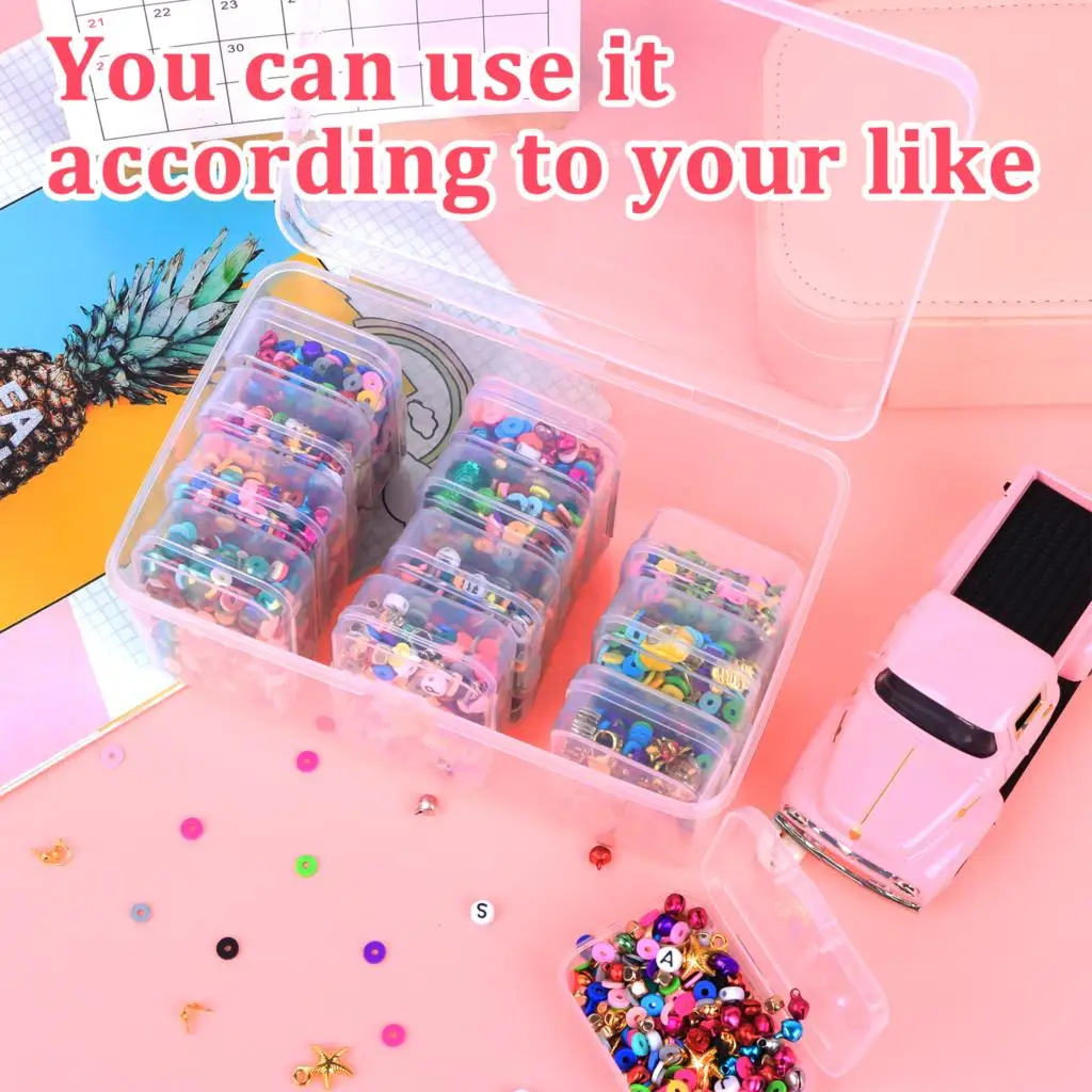 12 Pack Plastic Clear Storage Box Organizer Small Storage Containers Mini Organi - Image 5