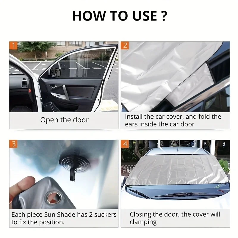 1/2PC Foldable Car Windshield Protector All-Season Sun Visor Winter Frost Freezing Snow Windshield Cover Car Exterior Protection - Image 5