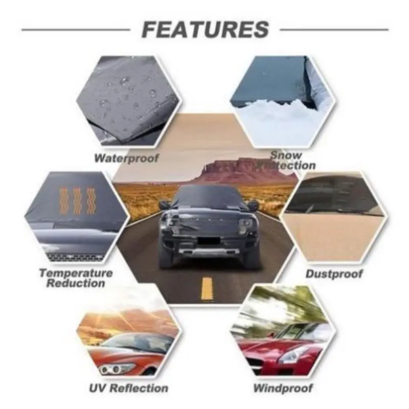 1/2PC Foldable Car Windshield Protector All-Season Sun Visor Winter Frost Freezing Snow Windshield Cover Car Exterior Protection - Image 4