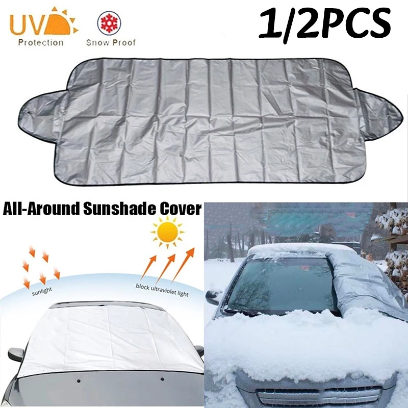 1/2PC Foldable Car Windshield Protector All-Season Sun Visor Winter Frost Freezing Snow Windshield Cover Car Exterior Protection