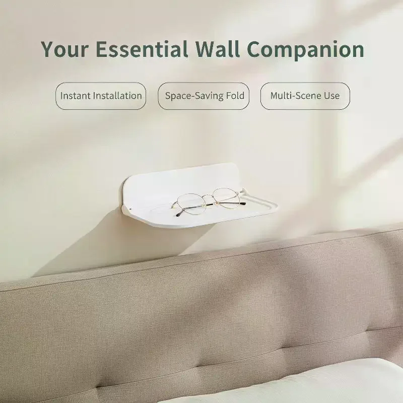 1/2Pcs Wall Mounted Folding Storage Shelf No Drilling Installation Waterproof For Bathroom Kitchen Storing Small Daily Items - Image 3
