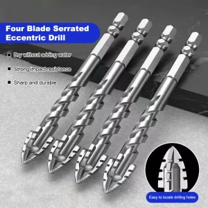 1/7pcs Tungsten Steel Serrated Drilling Bit Set For Ceramic Plastic Tile Ceramic Glass Concrete