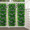 18x200cm Greenery Panels Artificial Expandable Gardening Supplies with Flower Privacy Fence Screen for Home Hotel Restaurant