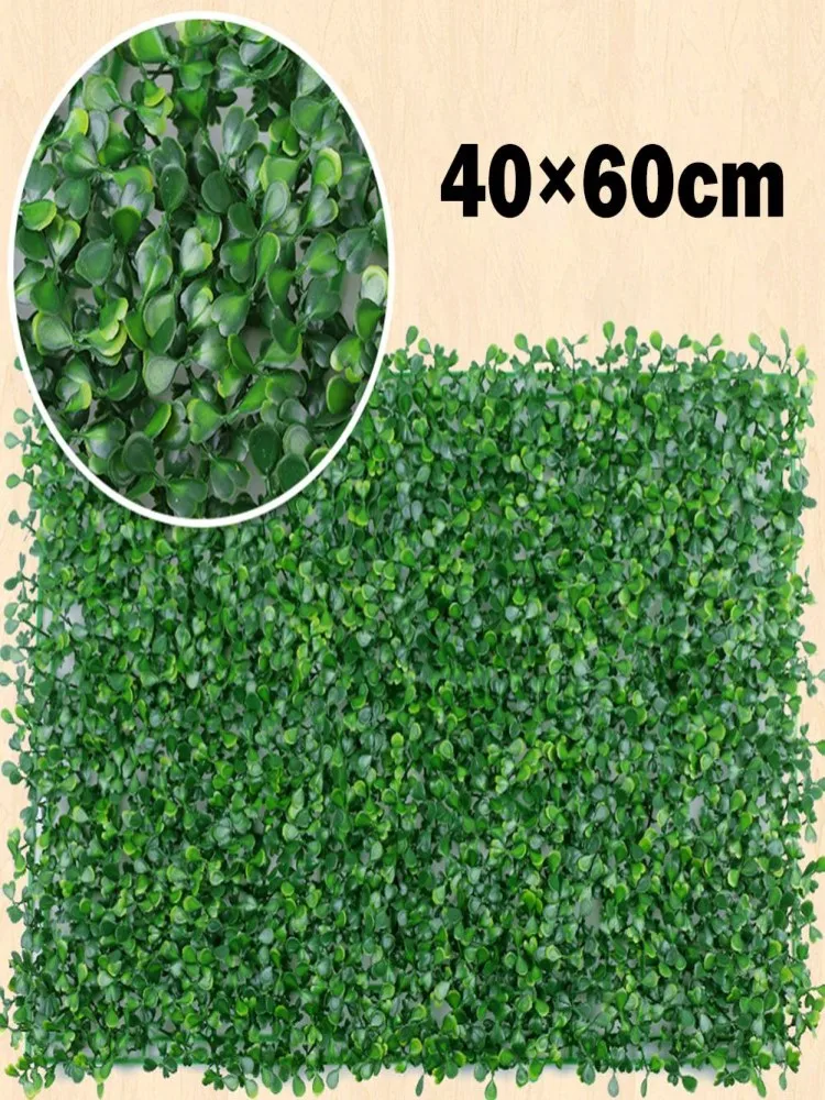 1PC Artificial Plant Hedge Green Leaf Fence Panels Faux Privacy Fence Screen For Home Outdoor Garden Balcony Decoration 40x60cm - Image 2