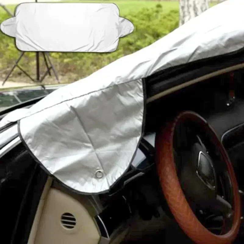 1PC Car Exterior Protection Snow Blocked Car Covers Snow Ice Protector Visor Sun Shade Front Rear Windshield Cover Block Shields - Image 6