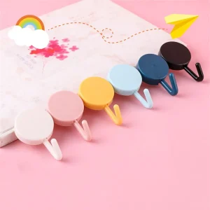 1PC Self-adhesive Wall Mounted Hooks Small Clasps Hooks Clothes Hanger Storage Shelves Bathroom Hardware