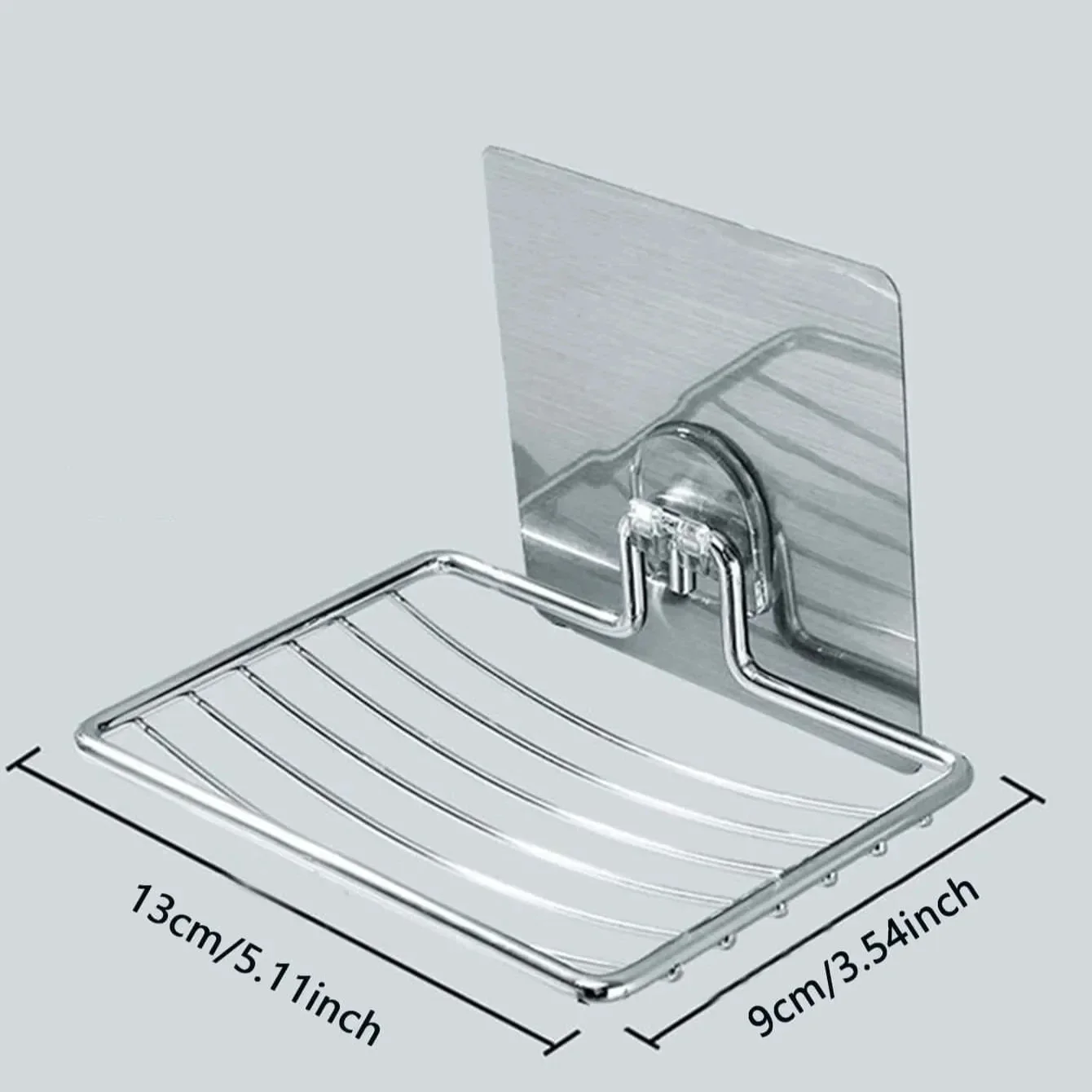 1PC-Stainless Steel Soap Rack Punch-free Nail-free Bathroom Single Layer Drain Wall Hanging Sucker Soap Box Light Luxury Shelf - Image 6