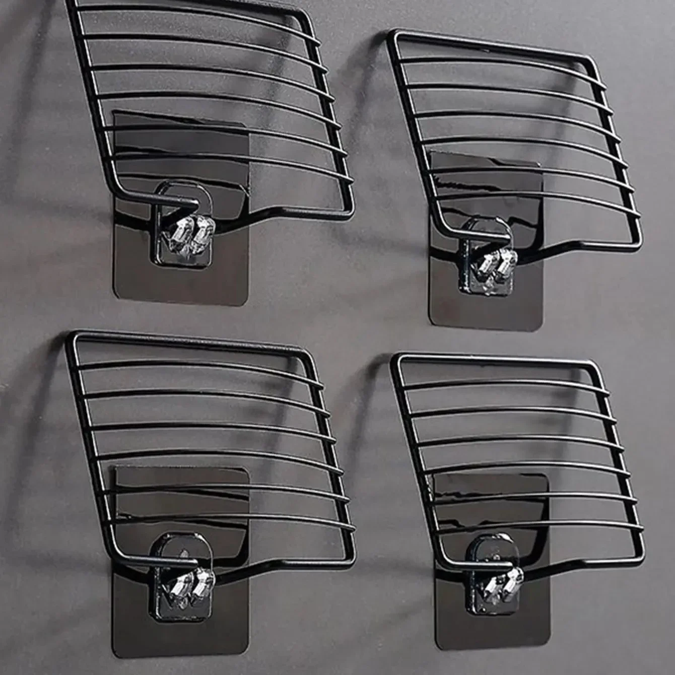 1PC-Stainless Steel Soap Rack Punch-free Nail-free Bathroom Single Layer Drain Wall Hanging Sucker Soap Box Light Luxury Shelf - Image 4
