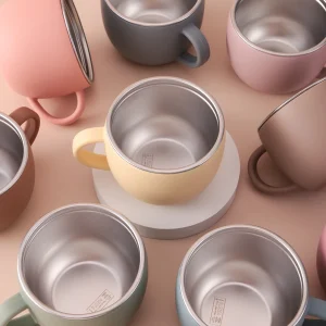 1PCS Stainless Steel Cup For Baby BPA Free Detachable Silicone Spout Single Handle Learning Drinking Cup Safe Kids Water Bottle