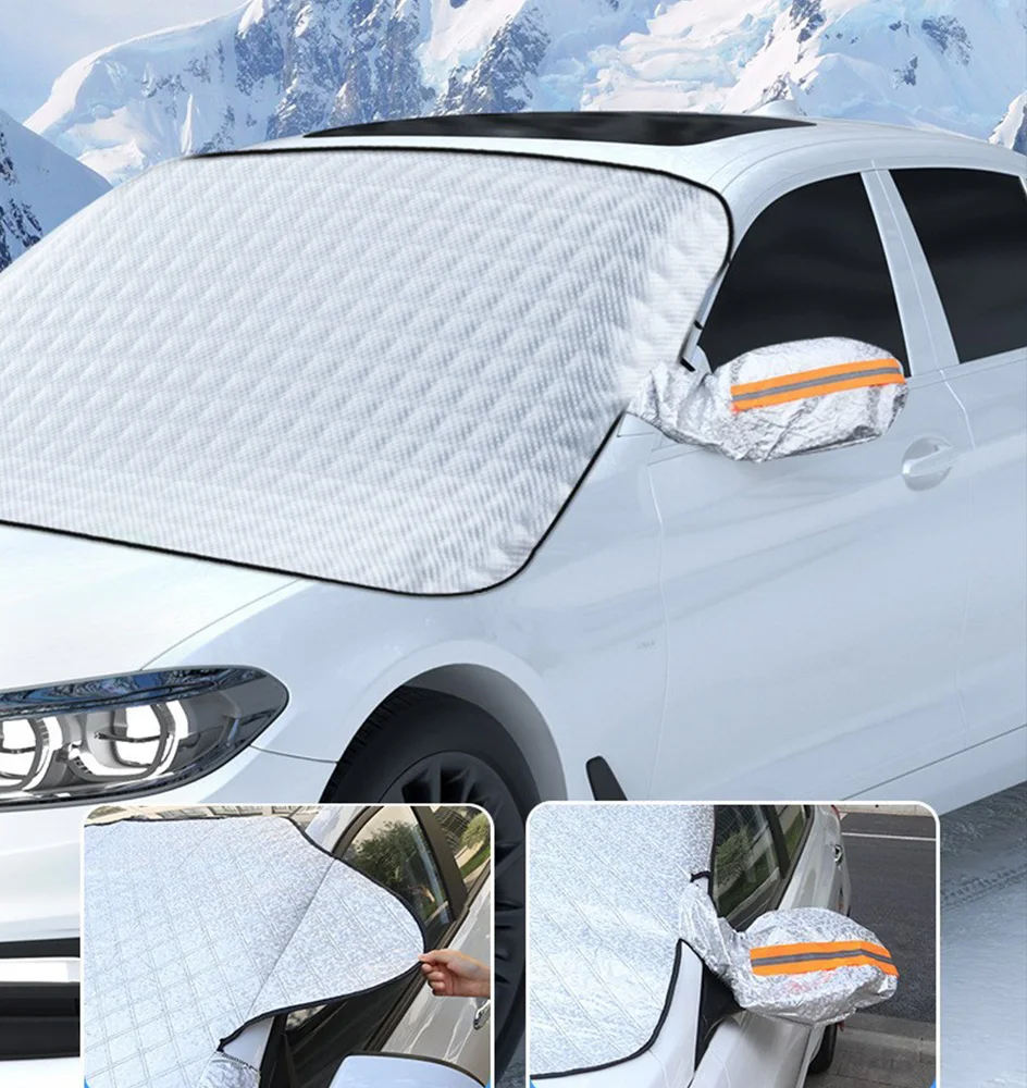 1Pc Brand New Car Windshield Snow Anti-UV Shield for Winter Car Cover Front Window Anti Ice Frost Outdoor Car Protection Cover - Image 4