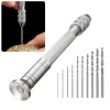 1Pc/11pc Hand Drill Woodworking With 0.8mm-3.0mm Drill Bit Set Manual Pin Vise Rotary Tools For Models Hobby Wood Craft Handmade