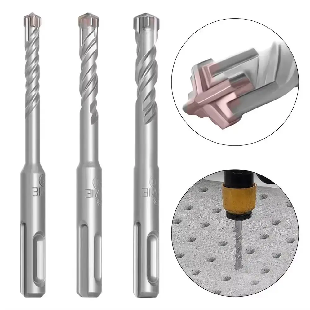 1Pcs 5/6/7/8/10/12mm Concrete SDS Plus Drill Bit 110mm 160mm 4 Cutters Impact Drills Round Shank Cross Tips Hand Power Tool - Image 3