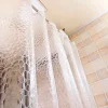 1Set Waterproof Bathroom Shower Curtain Transparent Bathroom Curtain with Hooks Thickened Bathing Sheer Wide Bath Curtain