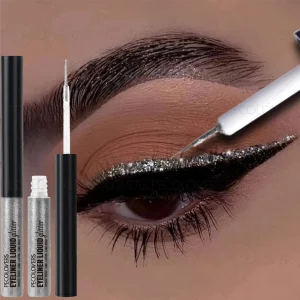 1pc Diamond Liquid Eyeliner Shimmer Waterproof Long Lasting Silvery Color Easy to Wear Glitter Eye Pencil Korean Makeup