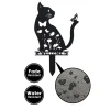 1pc Metal Outdoor Animal Silhouette Decorative Floor Mount, Lawn Ornament Rustic Cast Iron Cat Garden Stake
