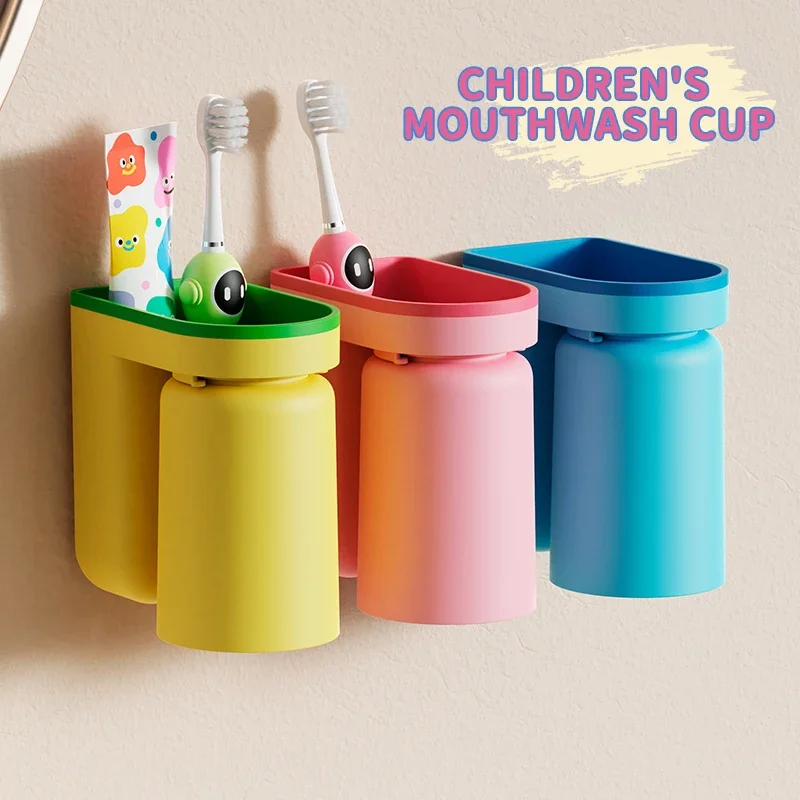 1pc Toothbrush Cup Multi-function Punch-free Toothbrush Holder For Bathroom Wall-mounted Cups Gargle Plastic Home Products - Image 2