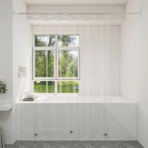 1pc Transparent Magnet Shower Curtain, Waterproof PEVA Material, Bathroom Decor Item