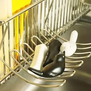 1pc Wall-Mounted Stainless Steel Soap Dish With Sink Caddy And Dish Sponge Drainer, Kitchen Organizer,Hanging Drain Rack