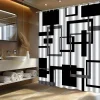1pc geometric pattern printed shower curtain high end - With Hooks Waterproof Mildew Proof Easy Install Washable