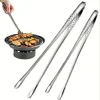 1pc/2pcs stainless steel multifunctional barbecue clips perfect for barbecue, baking and camping durable kitchen tools