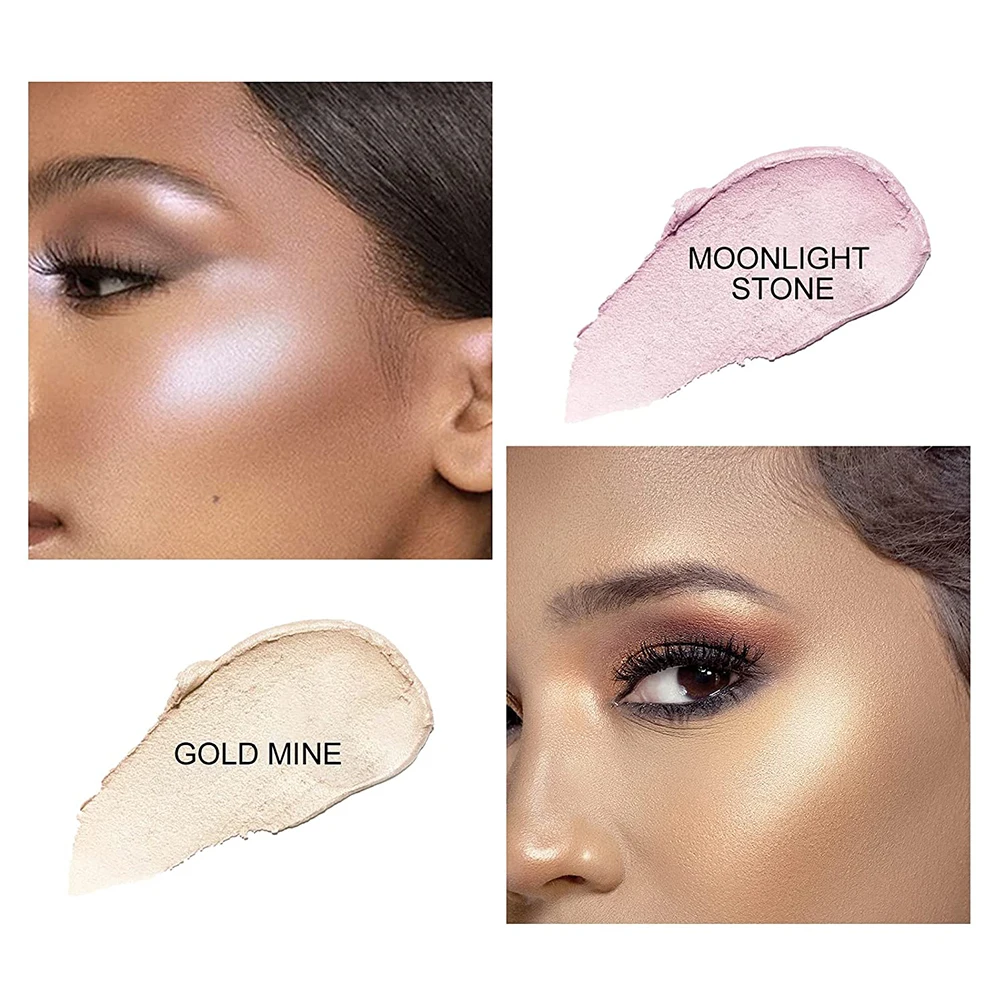 2 Colors Highlight For Face Cosmetic Face Brighten Highlighter Stick Face Contour Bronzer Shimmer Illuminator Stick Makeup Tools - Image 4