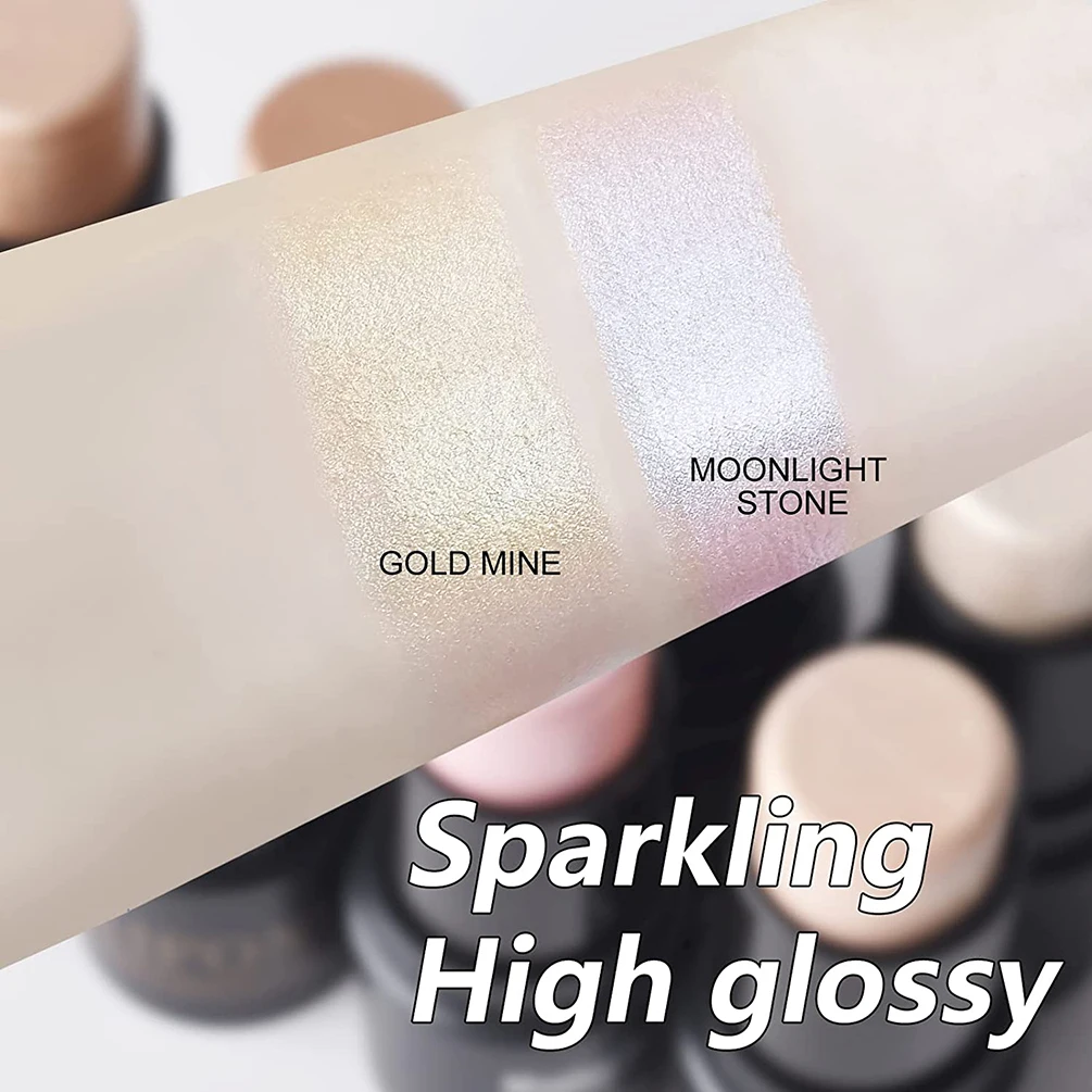 2 Colors Highlight For Face Cosmetic Face Brighten Highlighter Stick Face Contour Bronzer Shimmer Illuminator Stick Makeup Tools - Image 5