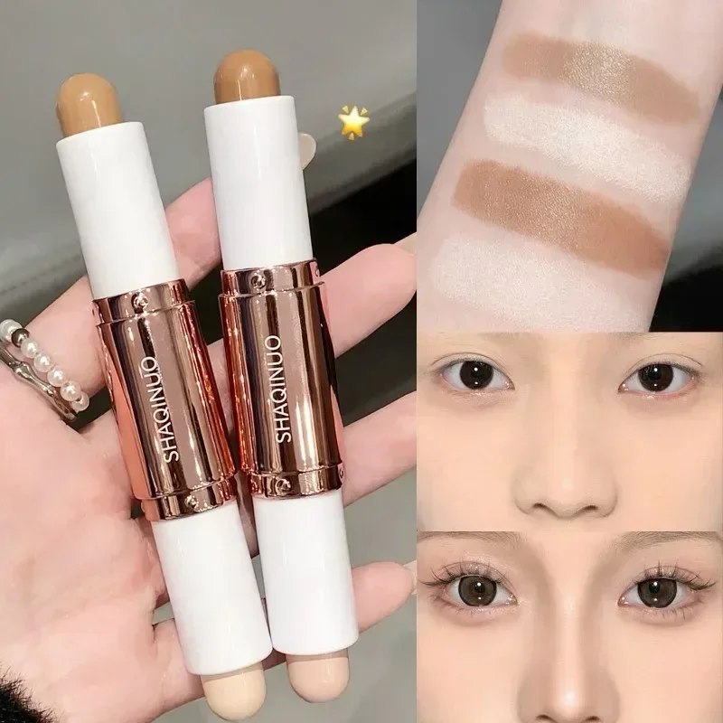 2 in 1 Dual Head Highlighting&Bronzer Stick Face Brightening Shaping Concealer Pencil Corrector Nose Shadow Contouring Cosmetics - Image 4